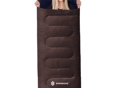 Slaapzak | Wandel Slaapzak | Dekenmodel | Capuchon | Inclusief Draagtas | 220x80 cm| Bruin