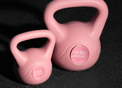 PVC Kettle Bell | Kettlebell | Roze | 10 kg