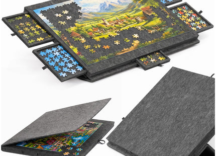 Puzzeltafel - Onderlegger -  Opvouwbaar - 1500 Stukjes - 6 Lades - Vilt