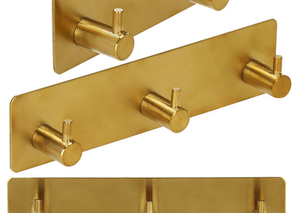 Zelfklevende Handdoekhaakjes  - 3 - RVS - Goud