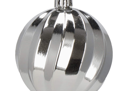 Kerstballen | 24 Stuks | 6 cm | Zilver/Rood/Grijs