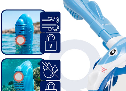 Snorkelmasker - Duikmasker - Duikbril - Snorkel - Face Masker - DRY Top - Verstelbaar - Haai - Kinderen