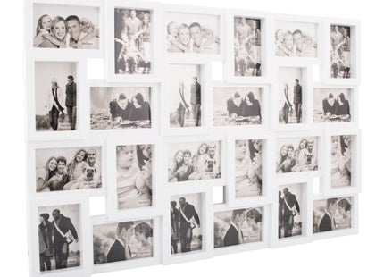 Fotolijst - 24 Foto's - Collage - Staand/Liggend - 86 x 57 cm - Wit
