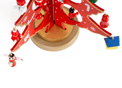 Kerstboom | Bouwpakket | Ornamenten | Rood | 29 Cm | Hout