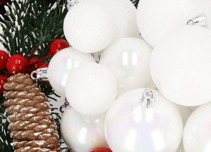 Kerstballen | 30 Stuks | 6/5/4 cm | Wit
