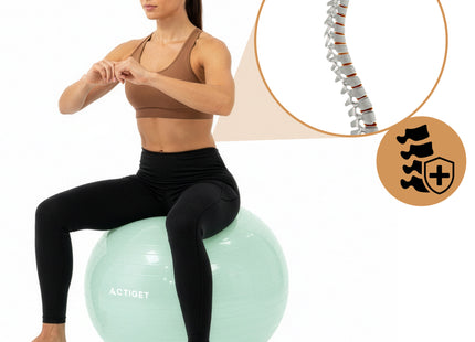 Fitnessballen - Yoga Bal - Pilates - Zwangerschap - Met Pomp - PVC -Mint - 150 Kg - 65 Cm