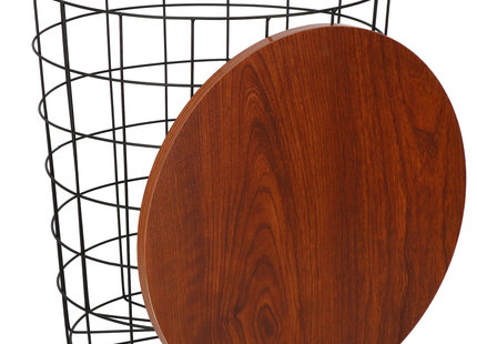 Salontafel | Salontafel Rond | Bijzettafel | 1 Stuk | 45 cm | Zwart/Donker Hout