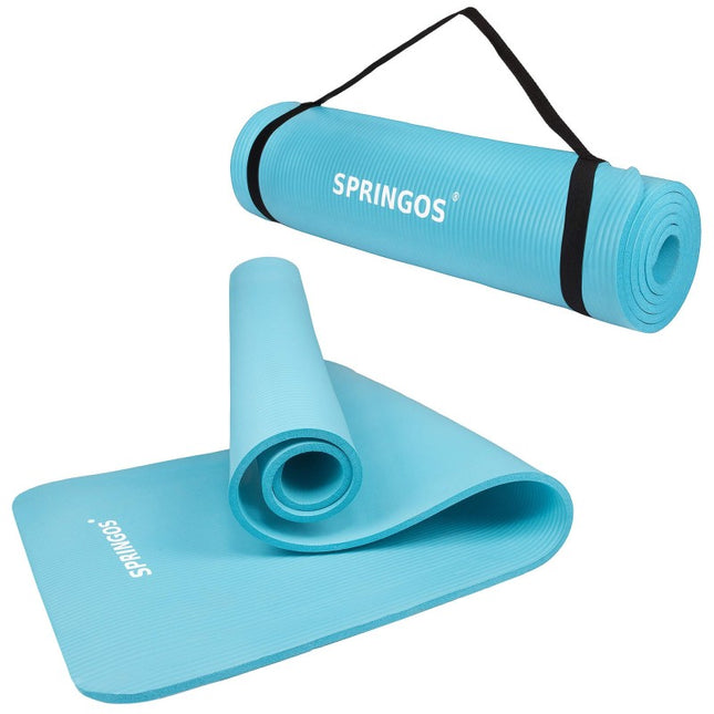 Yoga Mat | Fitnessmat | Premium Kwaliteit | Anti Slip | 61 x 183 x 1 cm | Blauw