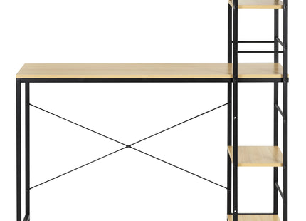 Bureau – Werkbureau – Computer Bureau – Bureautafel – 48 x 120 x 120 cm – 100 Kg - industriële - Zwart - Naturel
