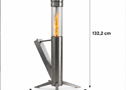 Muntel® Pellet Terras Heater - Terrasverwarmer - Outdoor - Heater - Fire Tube - Pallet - RVS - 34x 44.8x 132.2Cm