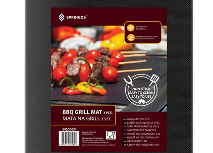 BBQ Mat | 3 Stuks | Herbruikbaar | 40 x 33 cm