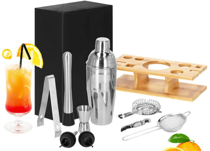 Cocktail Set | 11-Delige Cocktail Shaker Set | RVS | Zilverkleurig