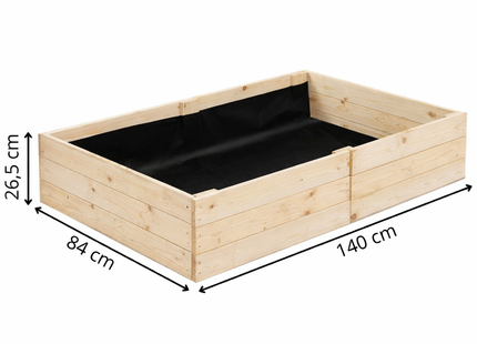 Kweekbak - Plantenbak - Moestuin - Planten - Hout - Naturel - 140 x 84 x 26,5 Cm