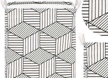 Opbergmand - Speelgoedmand - Kledingmand - Organizer - Handvatten - Wit - Zwart