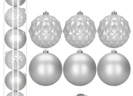 Kerstballen | 6 Stuks | 15 cm | Zilver