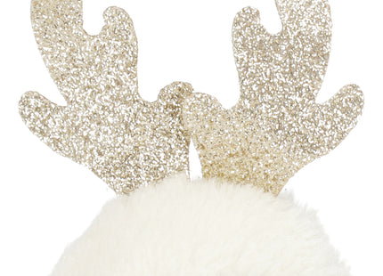 Kerstdame - Kerstversiering - Witte Rendierkabouter - 20 cm