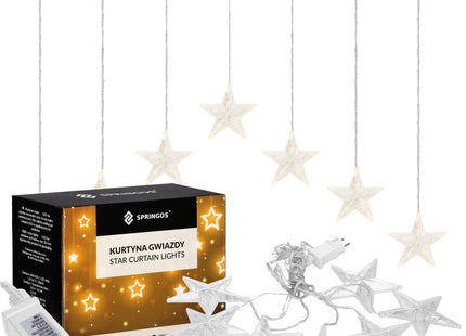 Kerstverlichting Sterrengordijn | Warm Wit | 2 m | 70 Led's