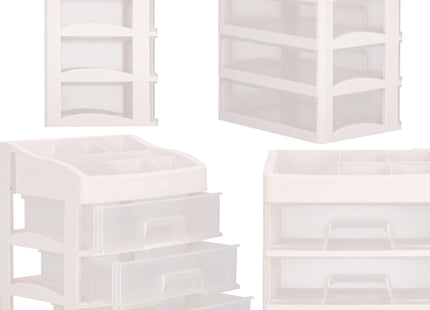 Make Up Organizer | Sieradendoos| Meerdere vakken | Lade Kast | Wit| 31x26,5x19,5 cm