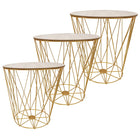 Salontafel | Salontafel Set | Rond | 3-Delig | Goud/Hout