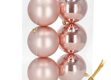 Kerstballen | 6 Stuks | 10 cm | Rose Goud