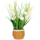 Kunst Orchidee - Kunstplanten -Inclusief Pot - Wit - Decoratief - 44 cm