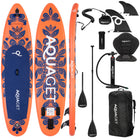 SUP Board - Opblaasbaar Paddle Board - Met Tas - Met Zitje -Inclusief Accessoires - Complete Set - Max. 220KG - 350x86cm - Marineblauw/Oranje