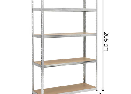 Opbergrek - Stellingkast - 1000 KG - Metaal - Zwart - 205 x 120 x 45 cm