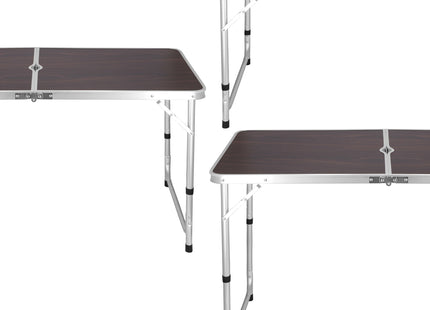Campingtafel - Inklapbaar - Inclusief Stoelen - donkerbruin/zwart