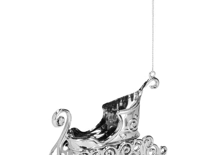 Kerstboomhanger | Slee | Zilver | 2 Stuks | 11.5 cm