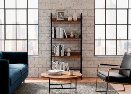 Boekenkast - Metaal - MDF - 4 Etages - Verstelbaar - 124 X 60 X 28 CM - 100 KG