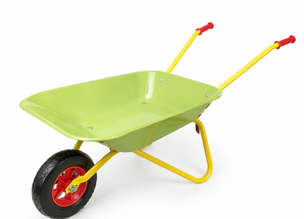 Kinderkruiwagen - Kruiwagen - Hoogwaardige kwaliteit - Kinderspeelgoed - Metaal/Kunststof - Lime/Rood