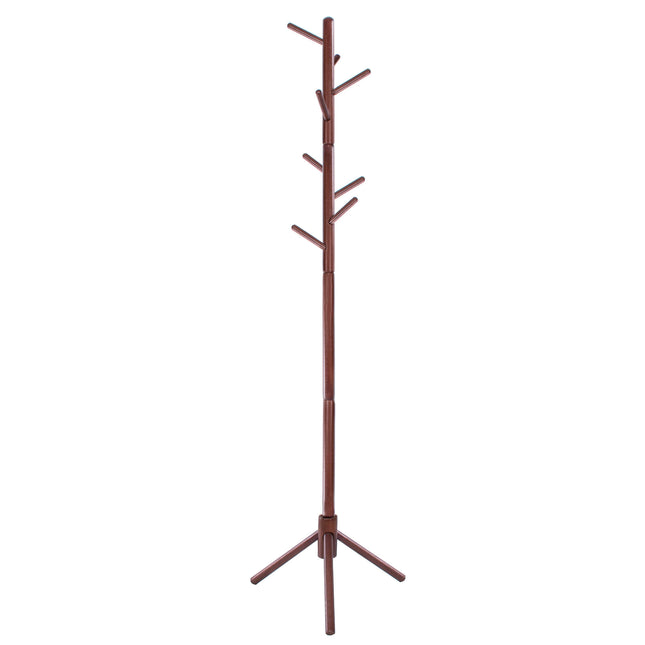 Staande Kapstok | Hout | 8 Haken | Donker Hout  | 175 cm