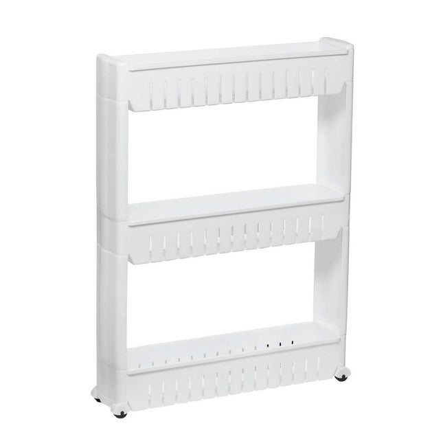 Keukentrolley | Keukentrolley Op Wieltjes | Badkamer Trolley | Opbergrek | 3 Niveaus | 70 x 54 x 12.5 cm | Wit