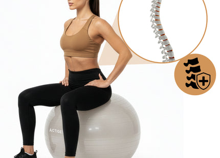 Fitnessballen - Yoga Bal - Pilates - Zwangerschap - Met Pomp - PVC - Grijs - 150 Kg - 65 Cm