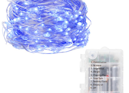 Kerstboomverlichting -  100 LED - Afstandsbediening - Blauw