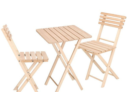 Tuinset | Tuintafel | Tuinstoelen | 3-delig | Opvouwbaar | Naturel