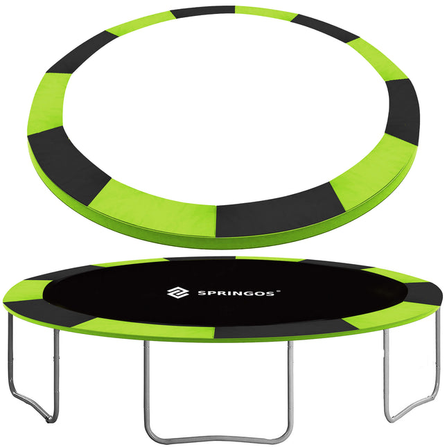 Trampoline Rand | Ø 363-369 cm | Beschermrand Trampoline | Rond | Groen | Zwart