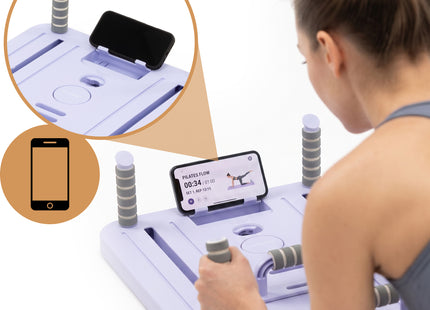 Pilates Reformer - Pilates Board - Buikspiertrainer - Fitnesstrainer - Multifunctioneel - Opvouwbaar - Paars - 150 Kg