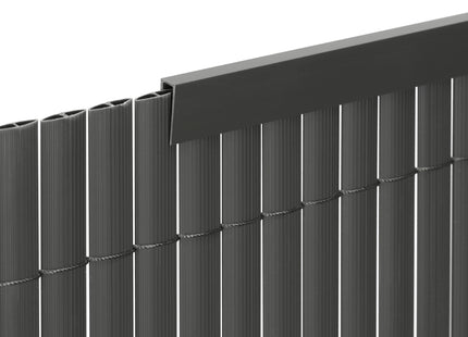 Afdekprofiel - U Vorm - Kunststof - 100 Cm - PVC - Afdekking - Terras - Schutting - Donkergrijs