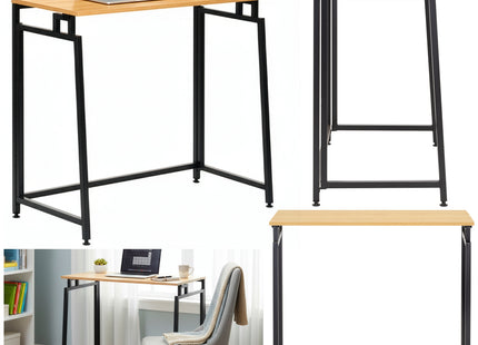 Bureau – Werkbureau – Computer Bureau – Bureautafel – Opklapbaar – 80 X 75 X 40 CM – 30 Kg - industriële - Zwart/Bruin
