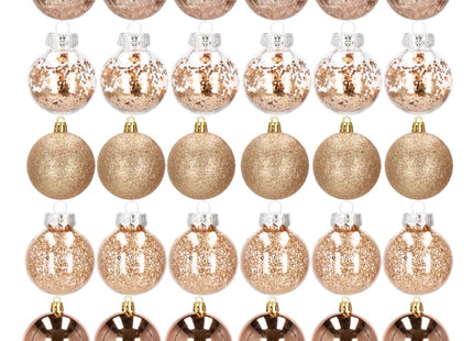 Kerstballen | 30 Stuks | 6 cm | Rosé/Goud