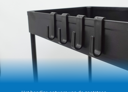 Gootsteen Organizer - Keukenkast Organizer - Inclusief Schuiflade en Haken - Zwart - 39,5 x 22 x 33,5 cm