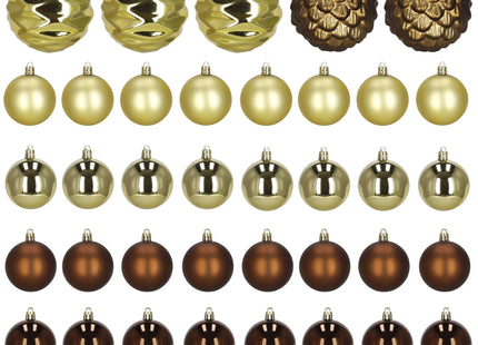Kerstballen | 36 Stuks | 8 cm | Goudbruin