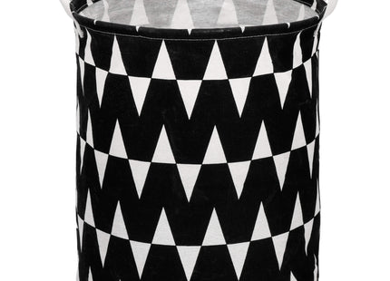 Opbergmand - Speelgoedmand - Kledingmand - Organizer - Handvatten - Geometrisch - Zwart - Wit