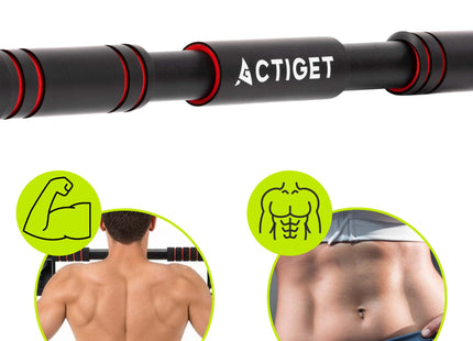 Pull Up Bar - Optrekstang - Staal - Zwart - 72-105 CM - 180KG