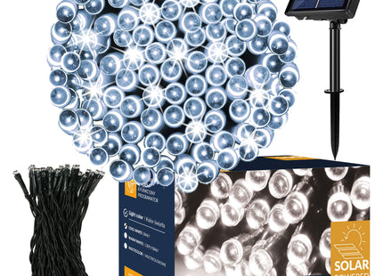 Kerstboomverlichting | met 200 LED Lampjes | 12 M | Koel Wit | Zonne-energie | Indoor | Outdoor