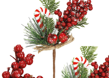 Kersttak | Decoratie | Rood | Zuurstok | 24 cm