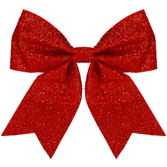 Kerstboomhanger | Strik | Rode Glitter | 20 CM