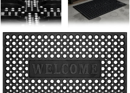 Deurmat - Buitenmat - Droogloopmat - Anti -Slip - Welcome - Grafiet - 45 x 75 Cm