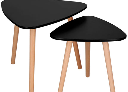 Salontafel - 2 Stuks - Scandinavische Stijl - Woonkamer - Eetkamer - Driehoekig - Zwart -